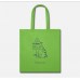 I Hate Pizza Cute Cat Lime Green Tote Bag